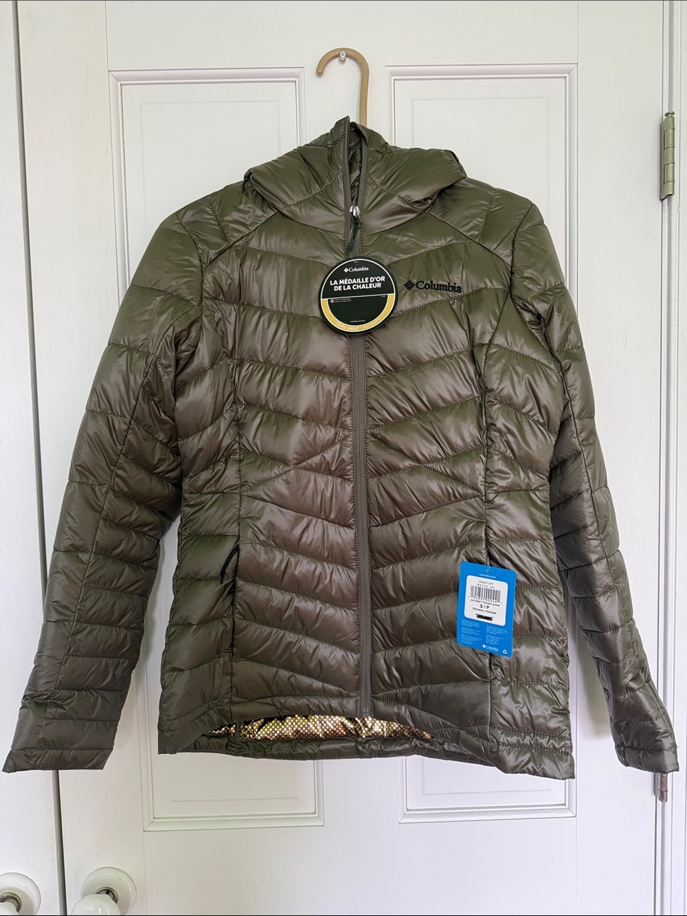 Columbia Olive Green Lightweight Hooded Puffer